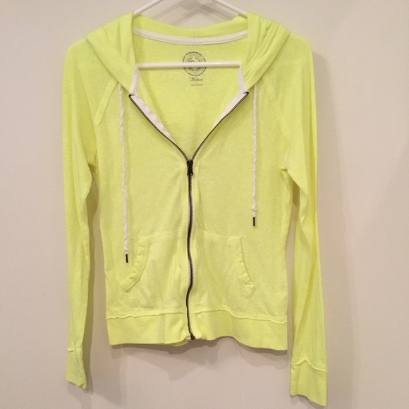 SO Tops - SO Neon Yellow Zip-Up Hoodie